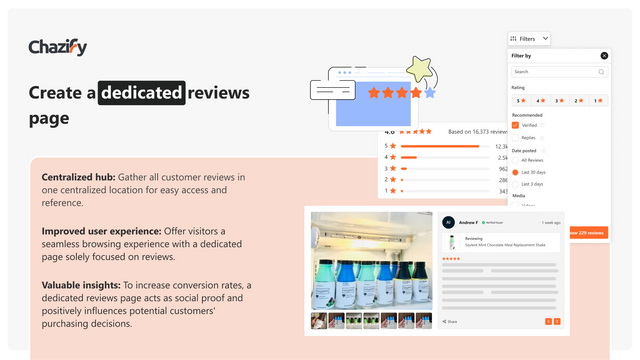 Create a dedicated reviews page