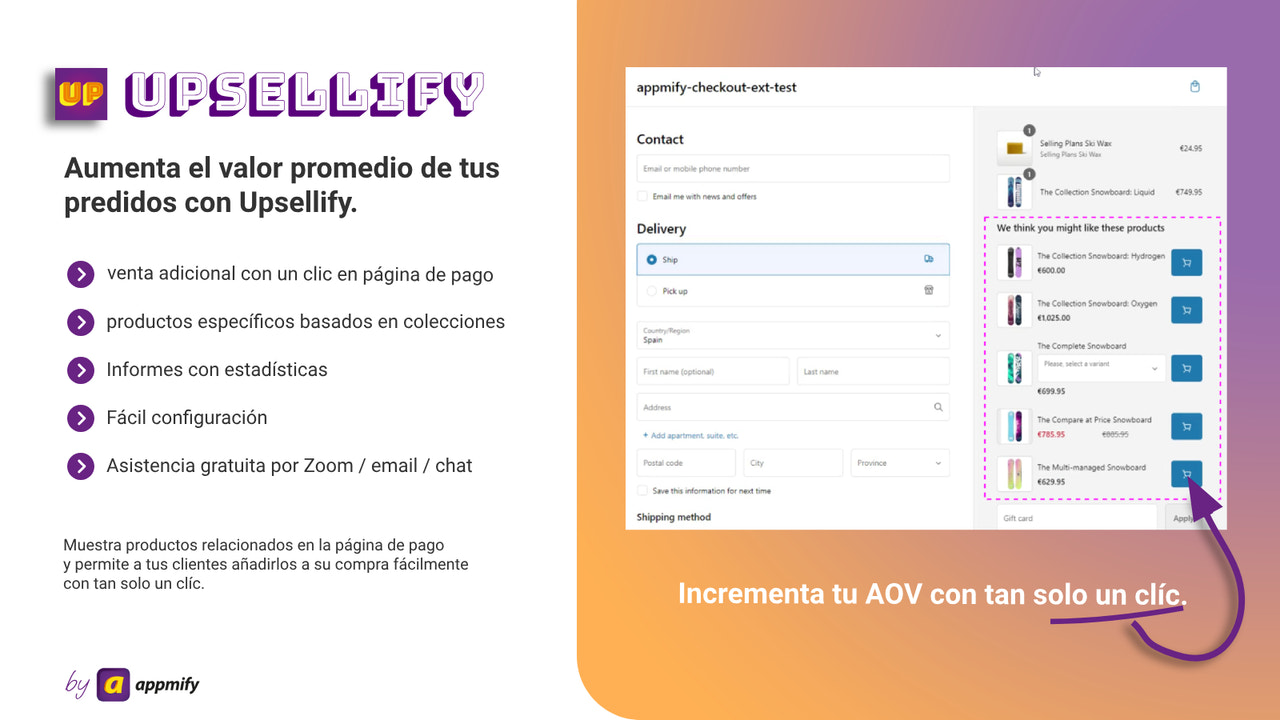 UPsell Checkout Extension - Añade productos de forma fácil