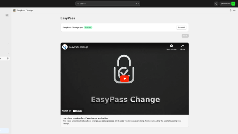 EasyPass Change Screenshot