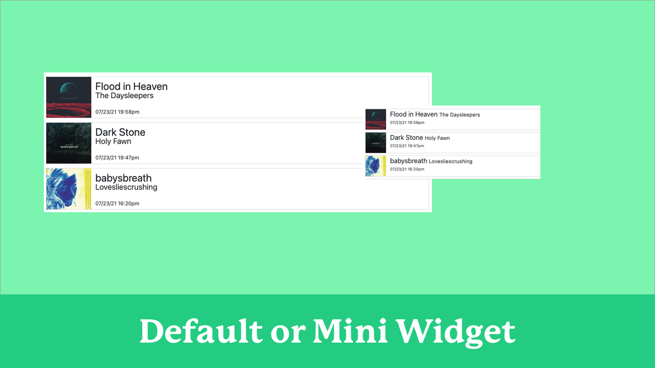 Large or Mini widget to cater to your needs