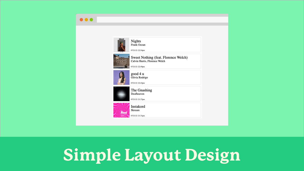 Design simple du layout du widget