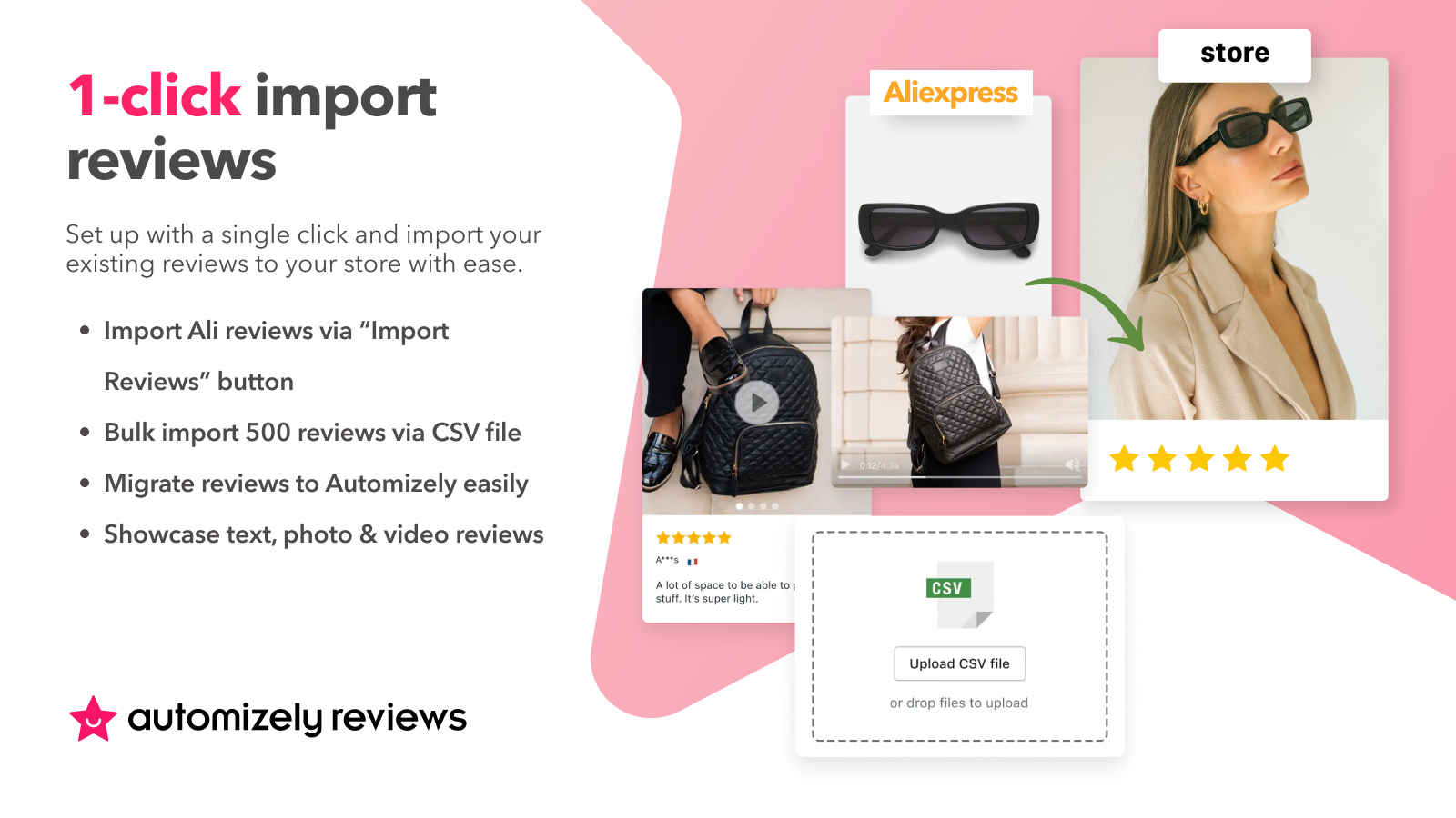 Automizely Product Reviews App - Ali Reviews Importer, Photo Review Email, Customer Review, UGC'