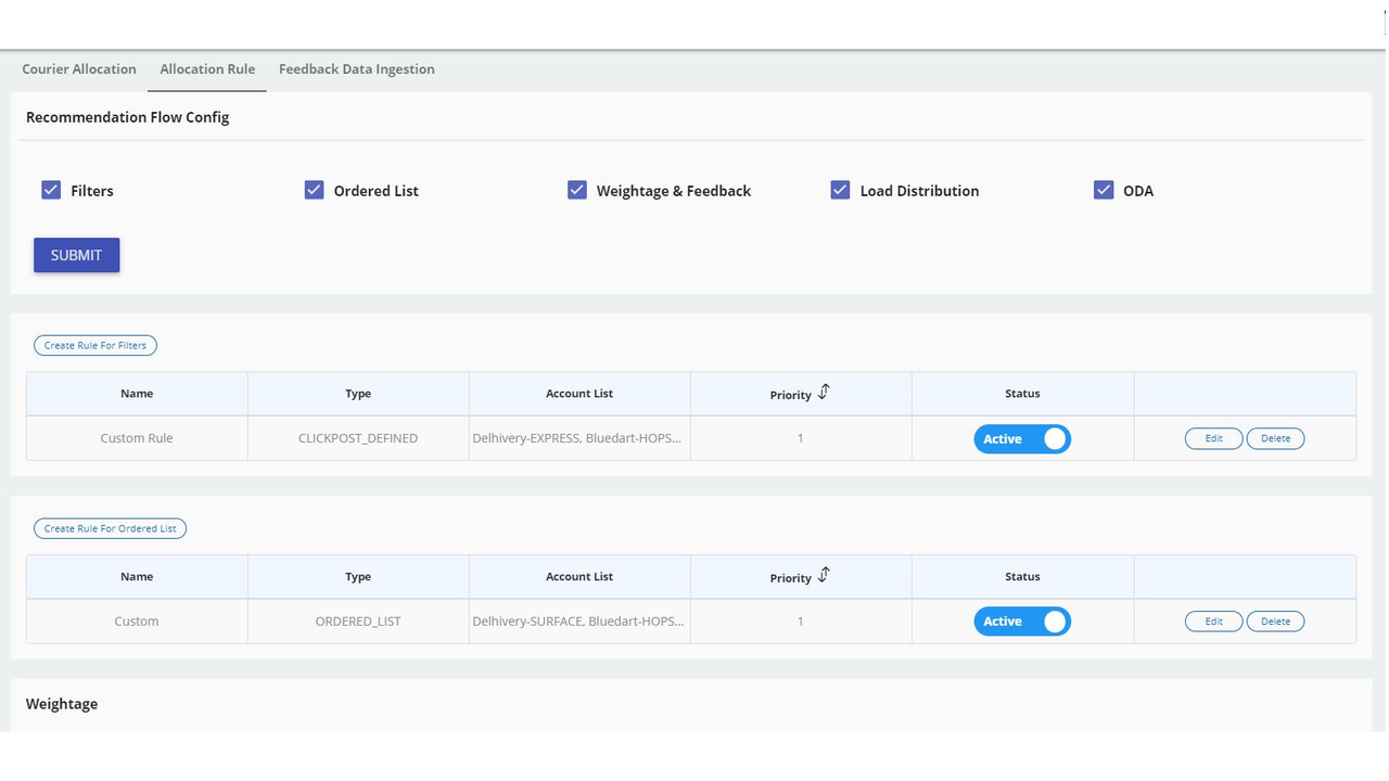 Allocate orders based on exhaustive rule engine