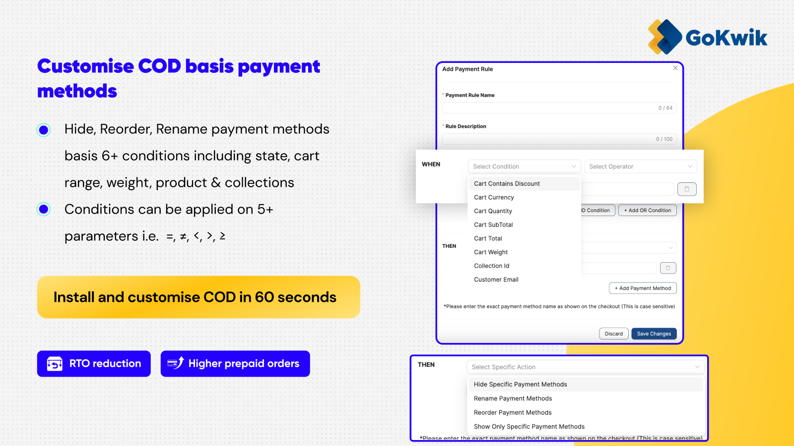 Customise COD Basis Payment Methods To Reduce RTO