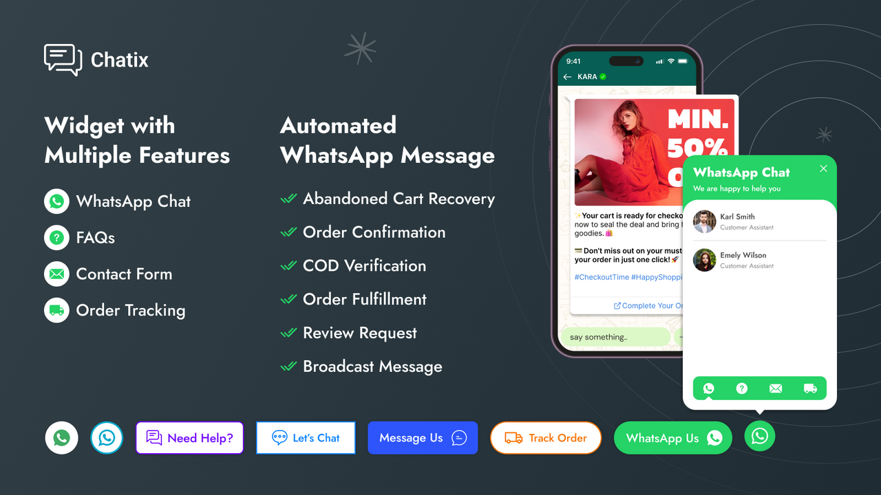 Ctx: WhatsApp Chat + Marketing Screenshot