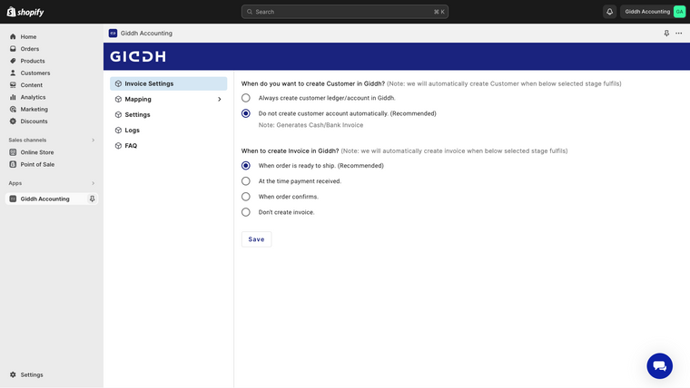 Giddh Accounting Screenshot