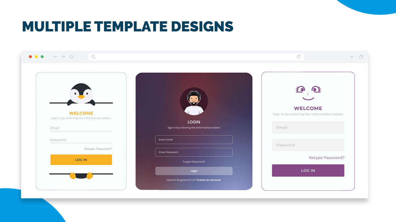 choose login form templates