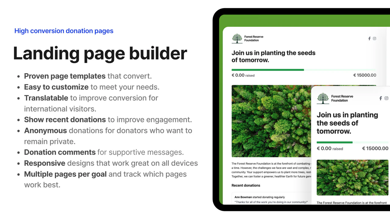 Landing page builder