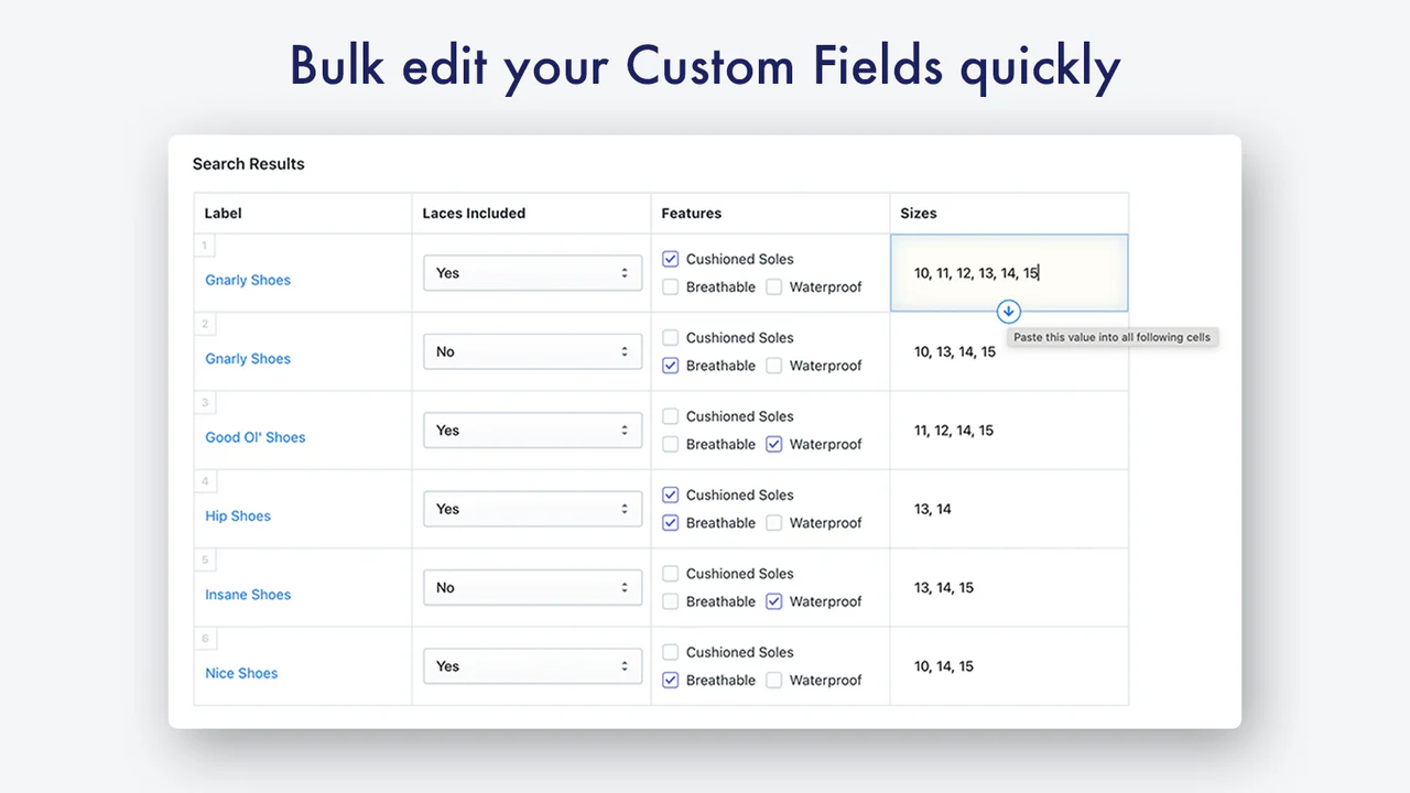 Quickly edit multiple products at once with our bulk editor