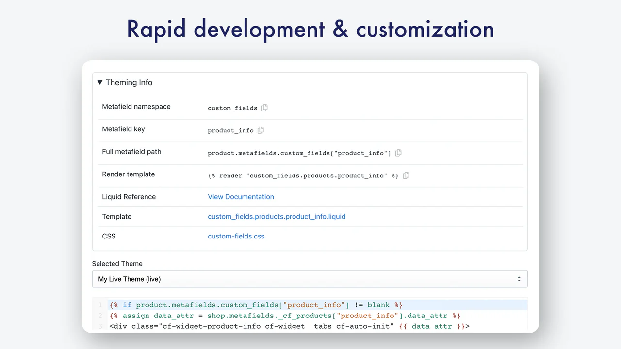 Desarrollo y personalización rápidos