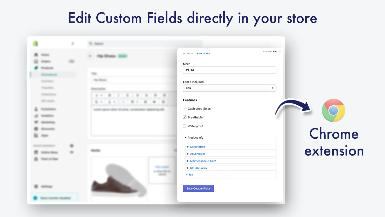 Redigera Custom Fields direkt i Shopify