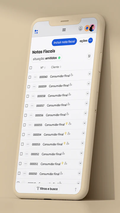 Gestão das notas fiscais