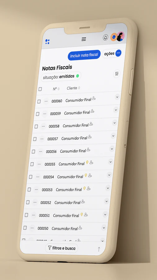 Gestão das notas fiscais