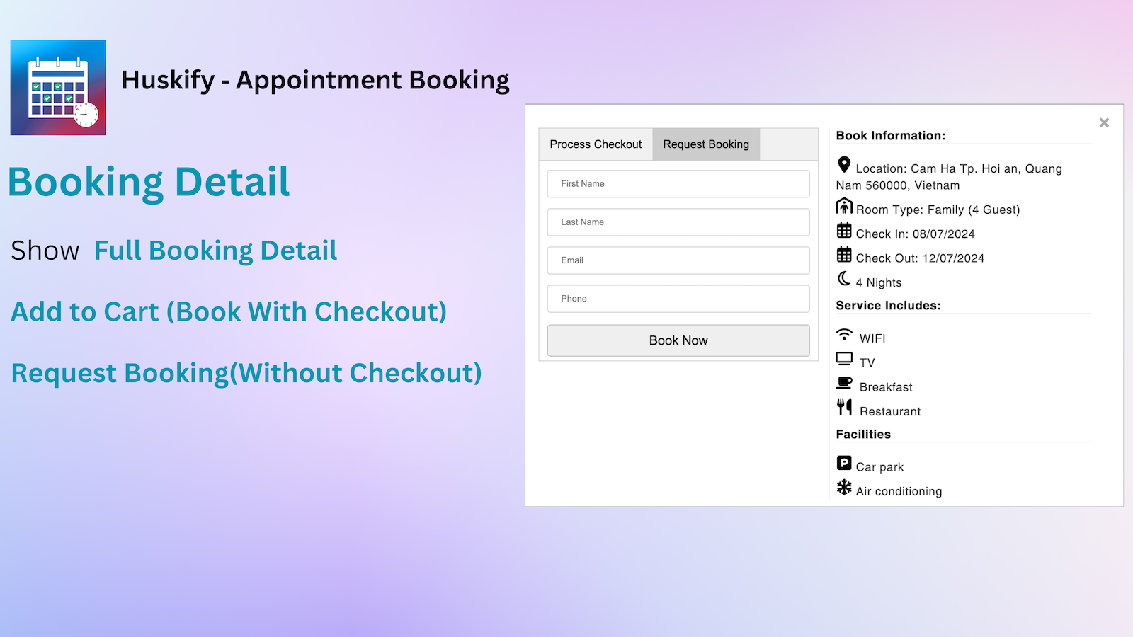 Huskify ‑ Appointment Booking Screenshot