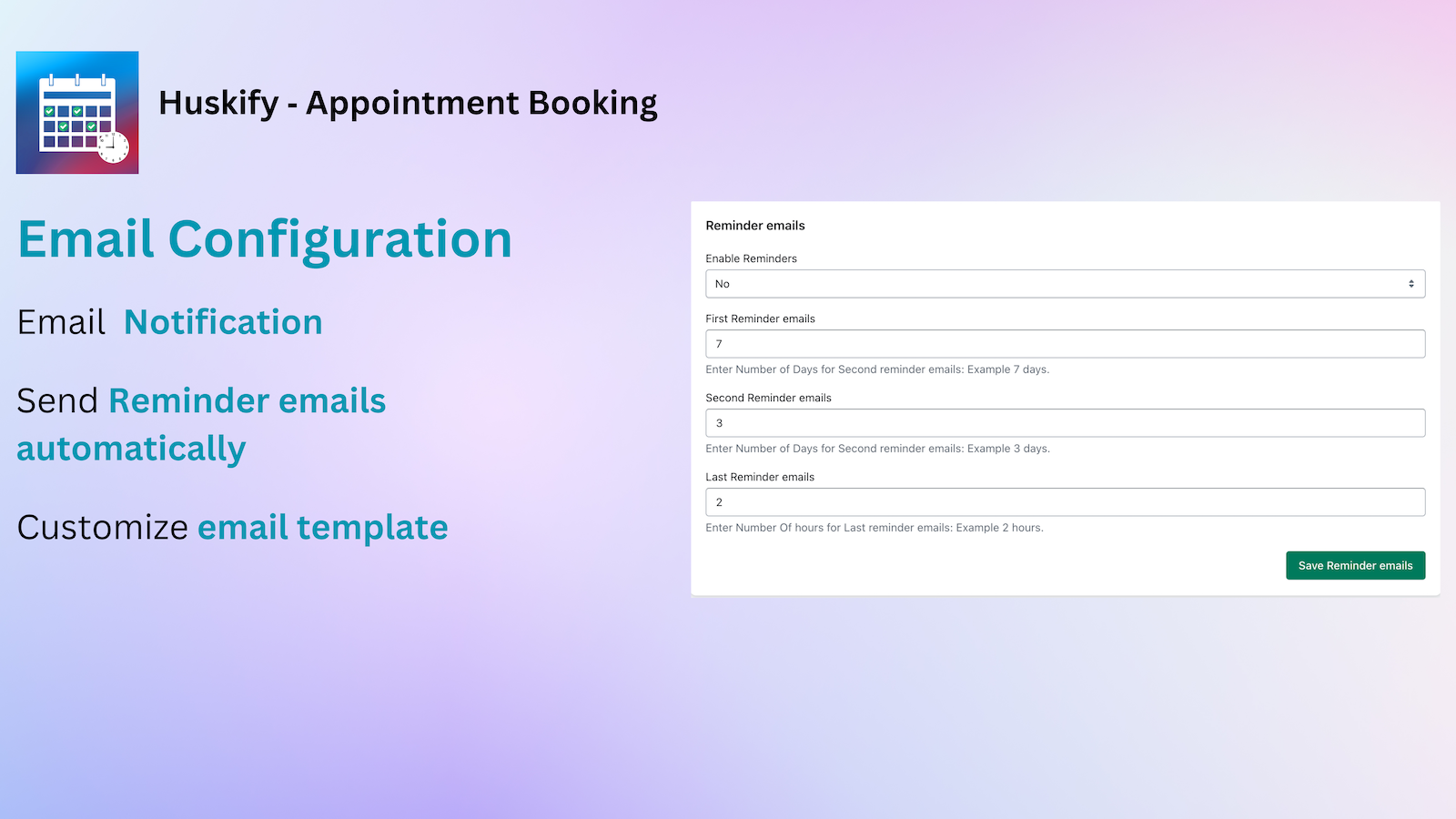 Huskify ‑ Appointment Booking Screenshot