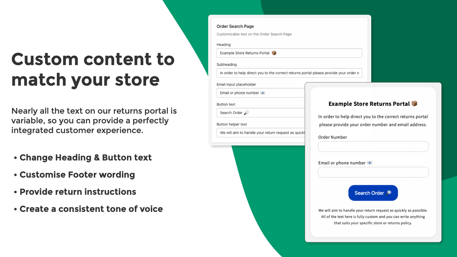 Contenido del portal personalizado para que puedas proporcionar información a las personas