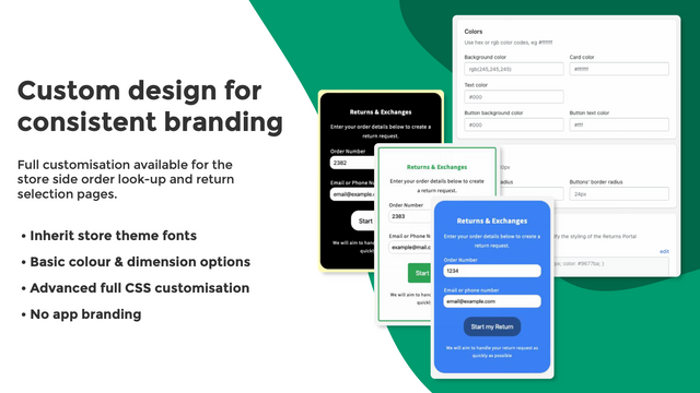 Custom portal branding and design to match your store