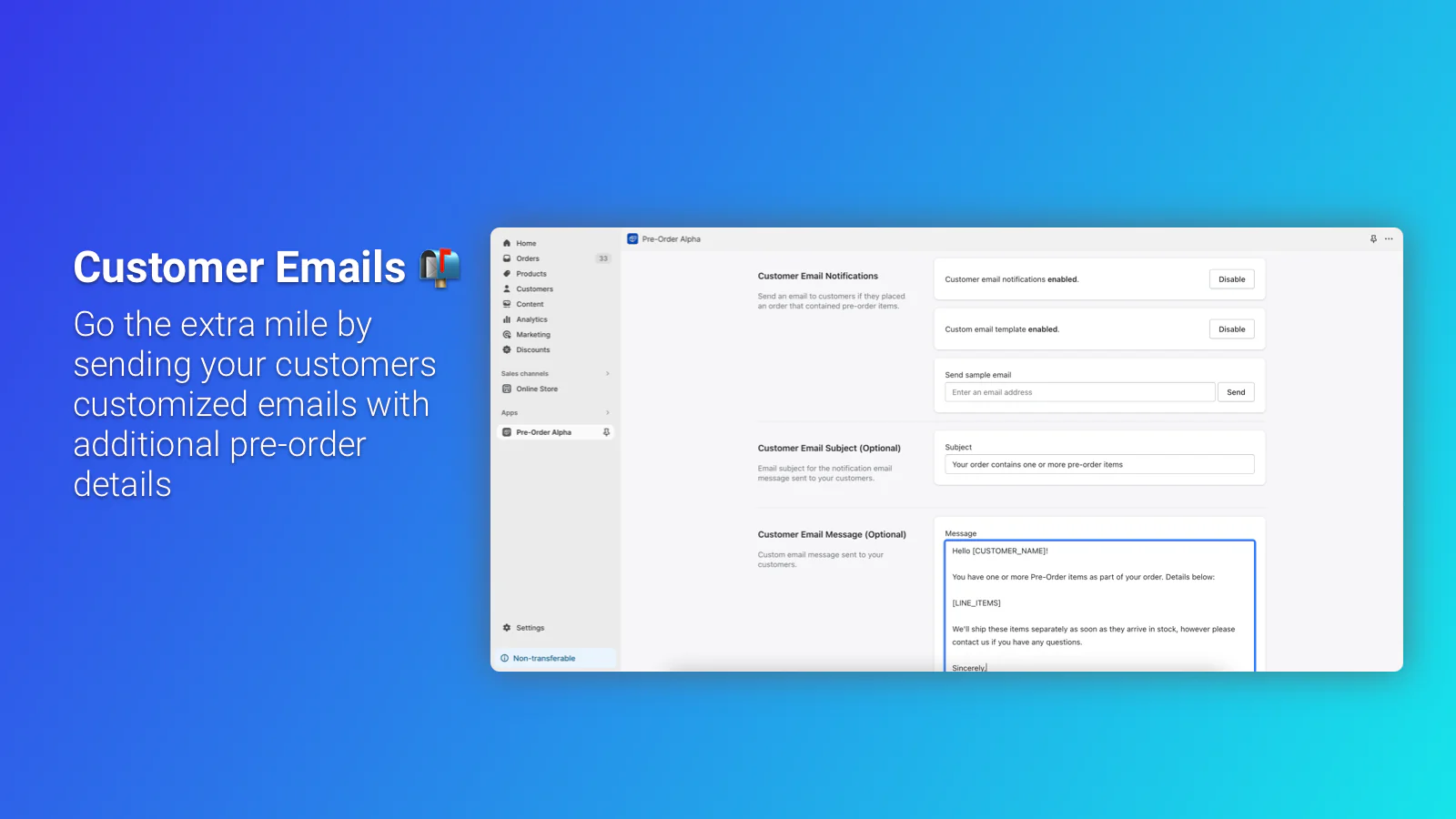 Notifications par e-mail aux clients