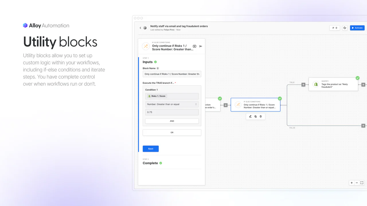 Você pode configurar e começar a executar uma automação em minutos