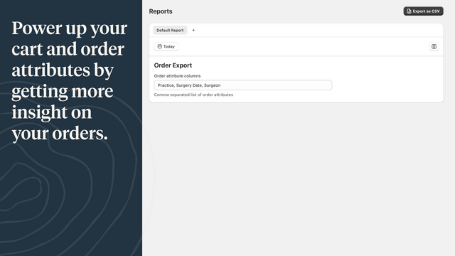 Order Attributes Explorer - huvudappens användargränssnitt