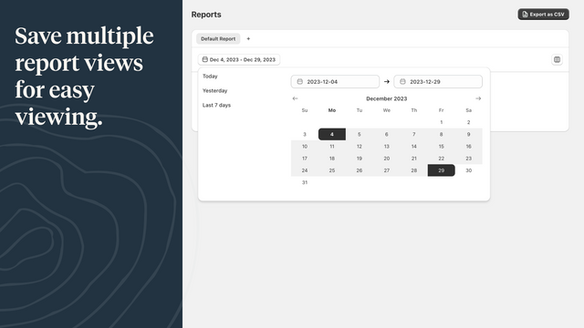 Order Attributes Explorer - date range picker