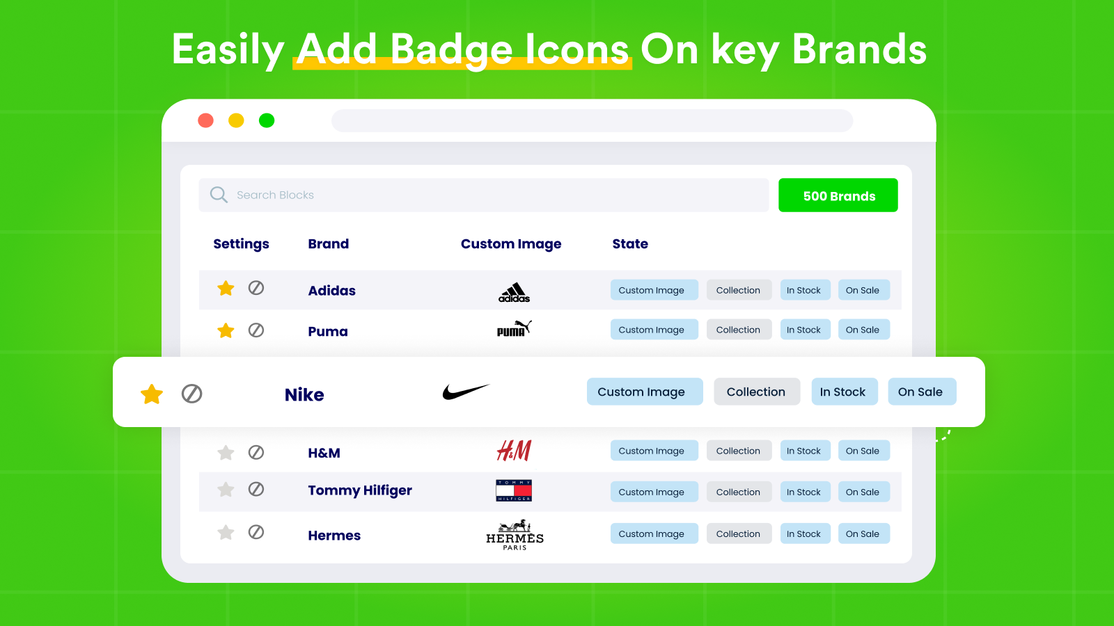 Brand Page - Custom Icons