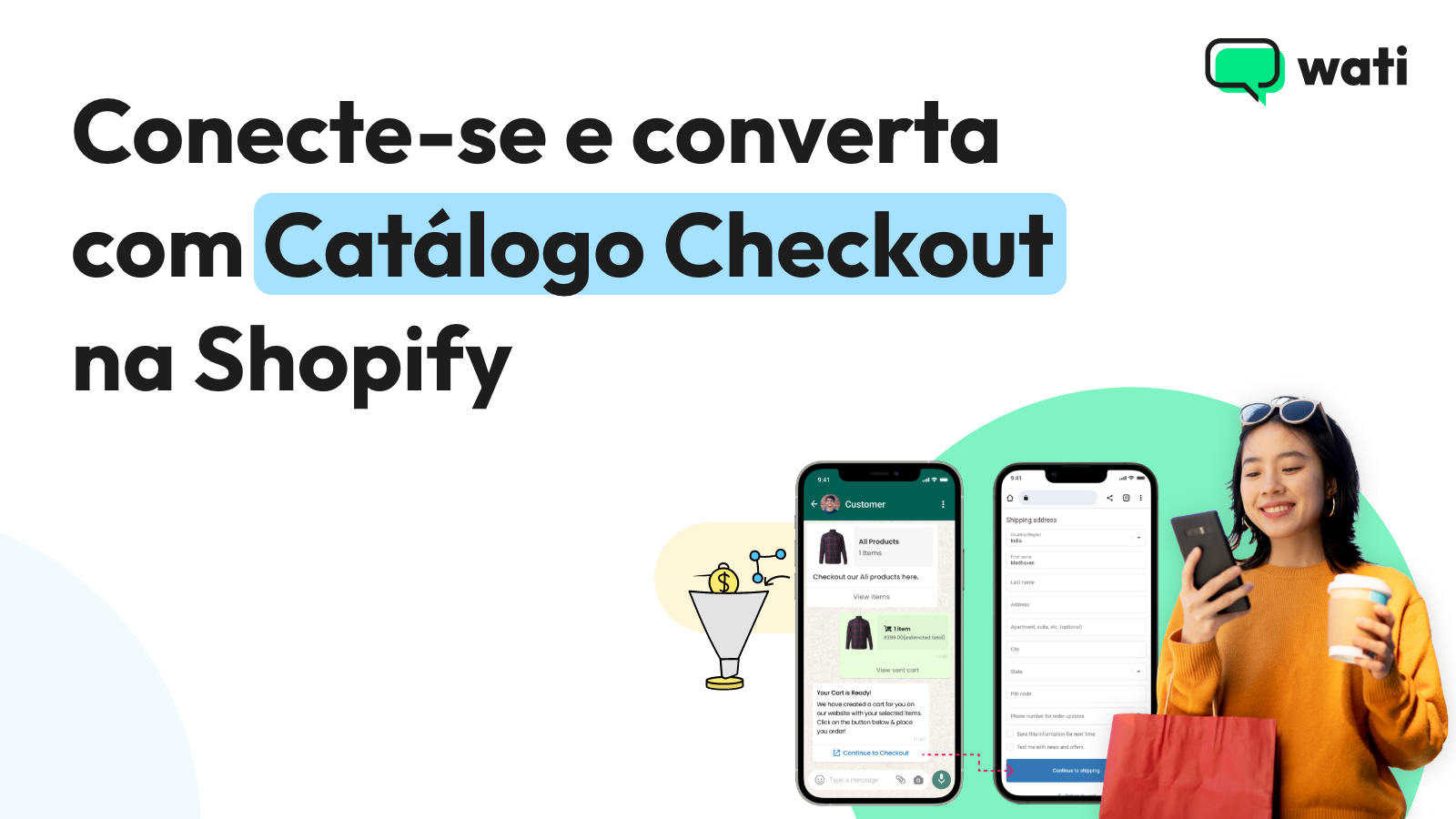 Conecte-se e converta com Catálogo Checkout na Shopify