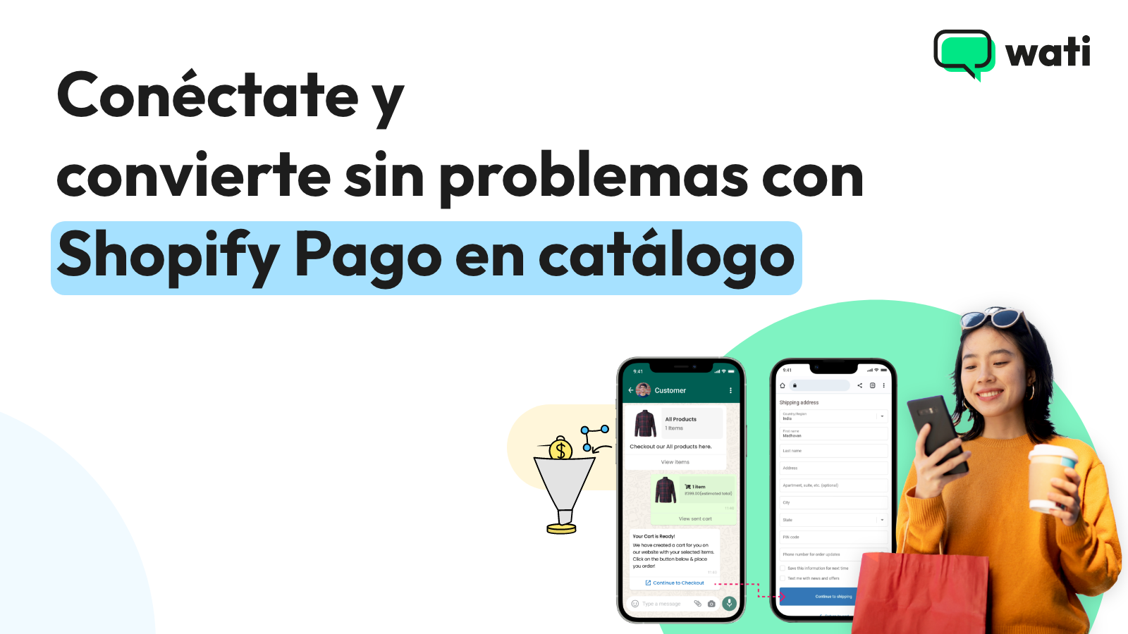 Conéctate y convierte sin problemas con Shopify Pago en catálogo
