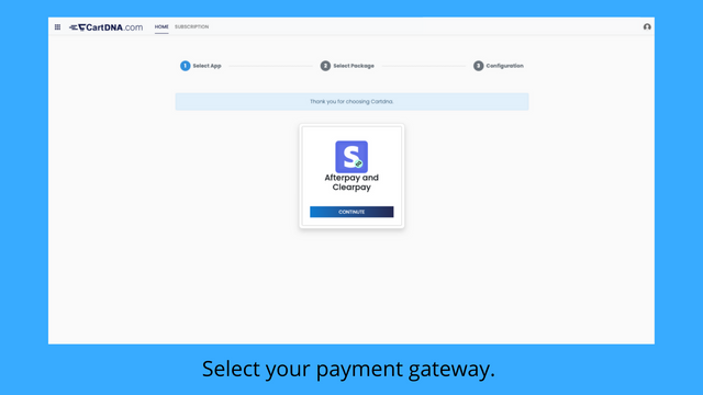 Select your payment gateway. 