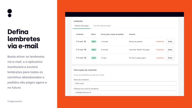 Configure lembretes automáticos por e-mail