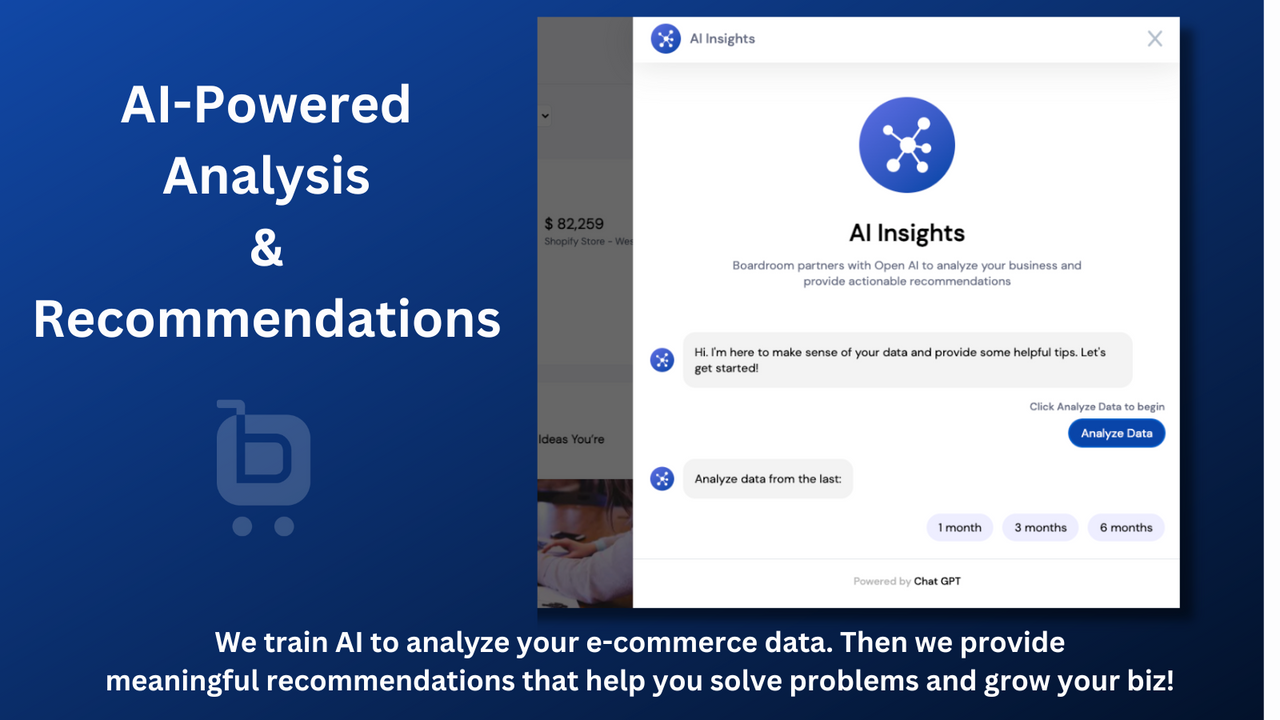 Utilisez l'IA de Boardroom pour analyser vos données et obtenir des recommandations