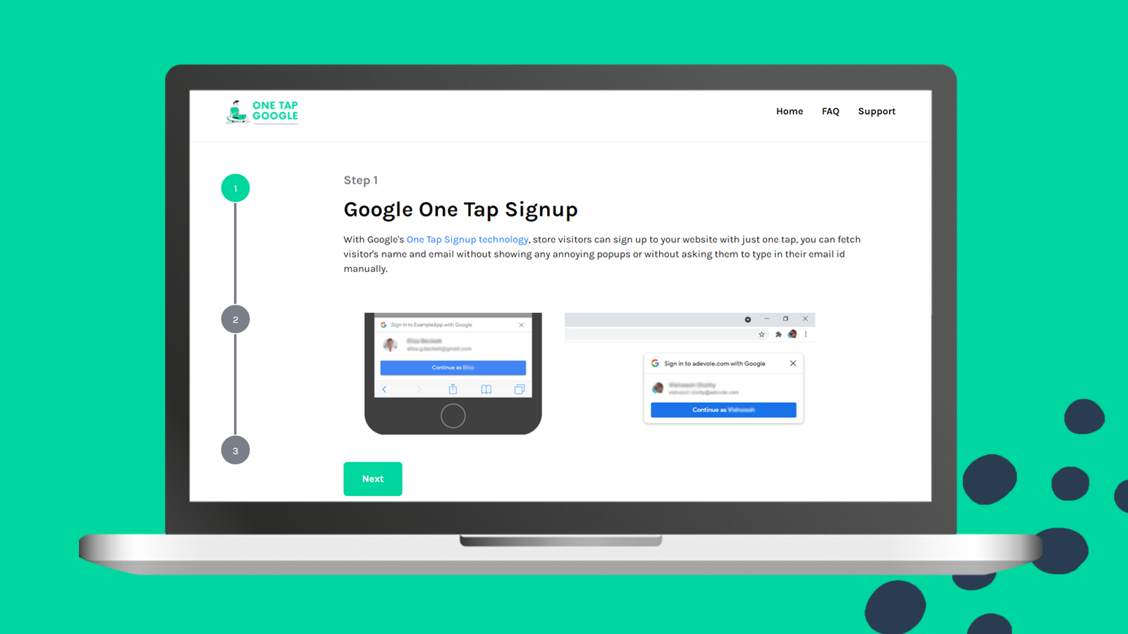 TapEmail: Google Signup Screenshot