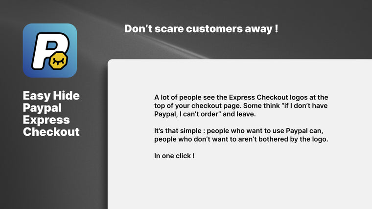 Easy hide Paypal Express Screenshot