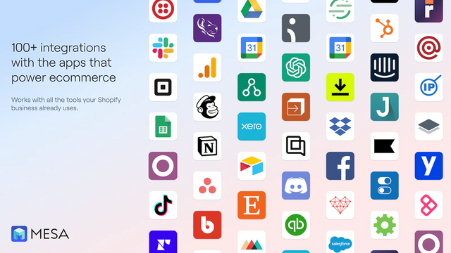 Mais de 100 integrações com os apps que impulsionam o comércio eletrônico