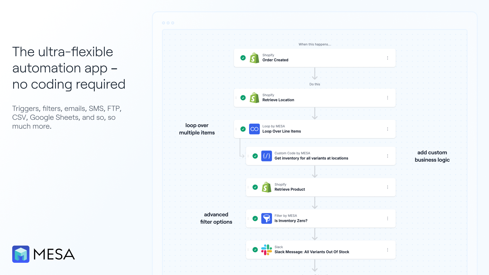 MESA: Workflow Automation Screenshot