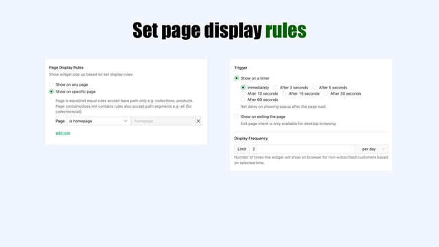 Définissez les règles d'affichage de la page