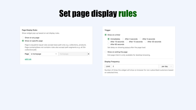 Set page display rules