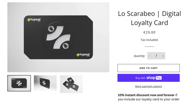 Sell Paid Loyalty Card