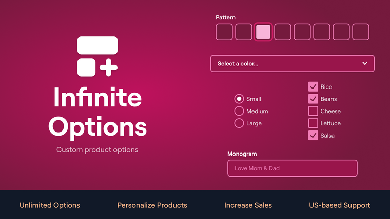 Infinite Product Options Screenshot