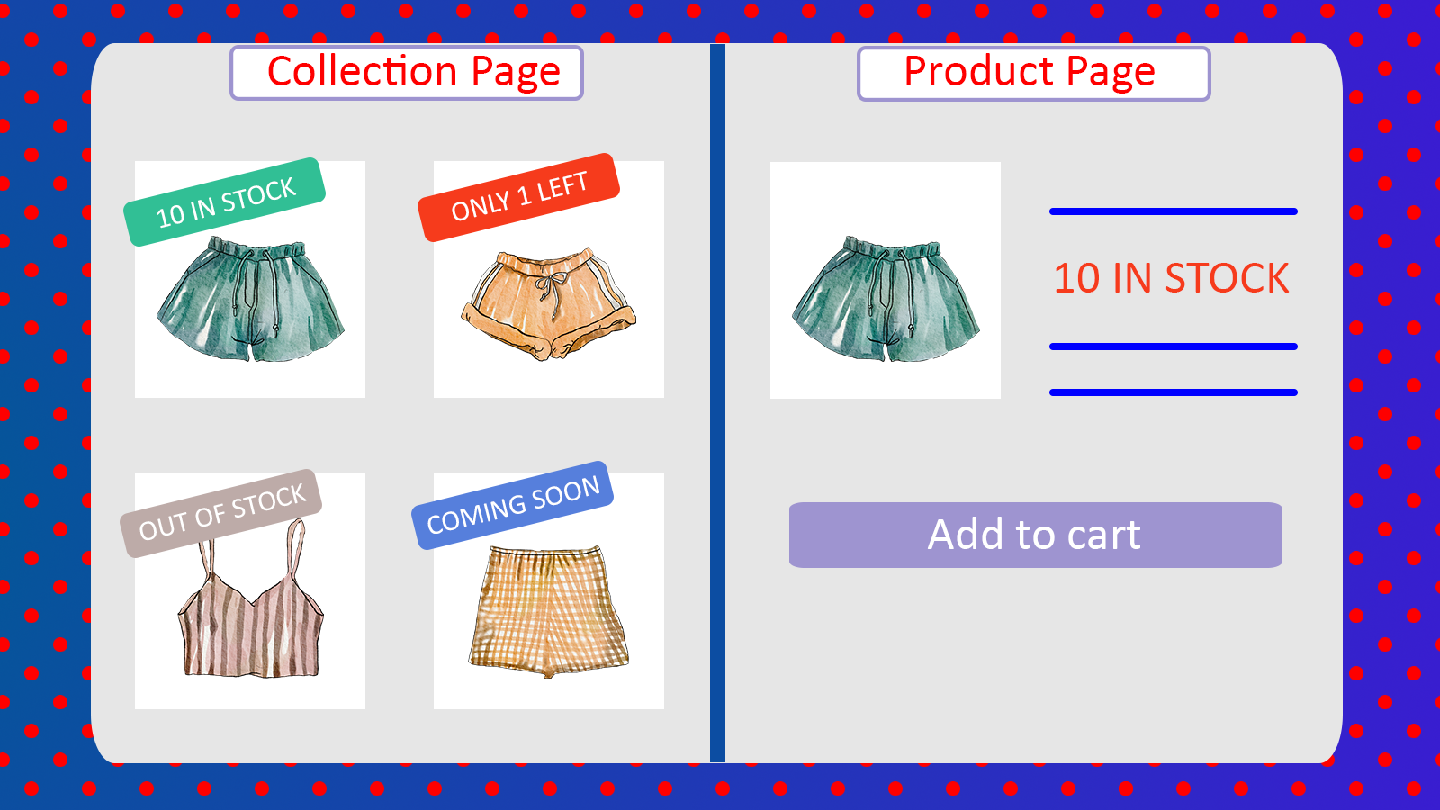 Stock level inventory quantity badge product and collection page