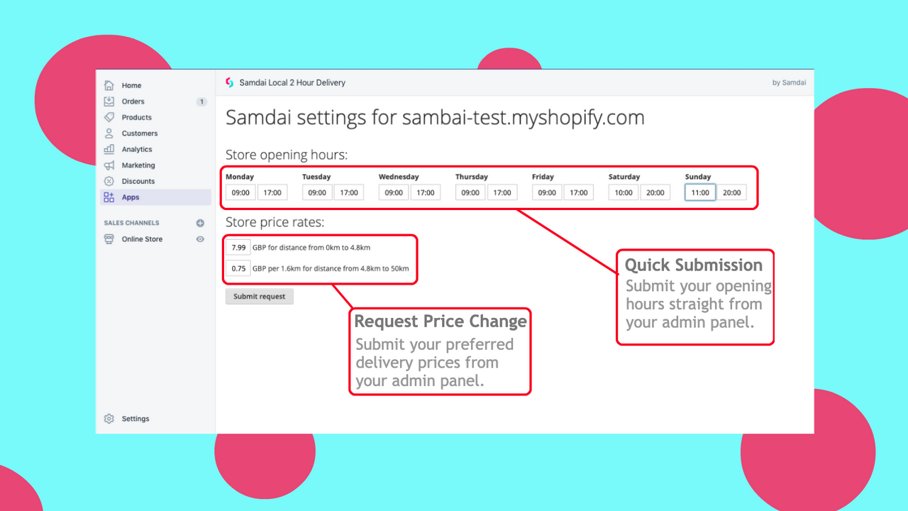 Samdai user interface screenshot