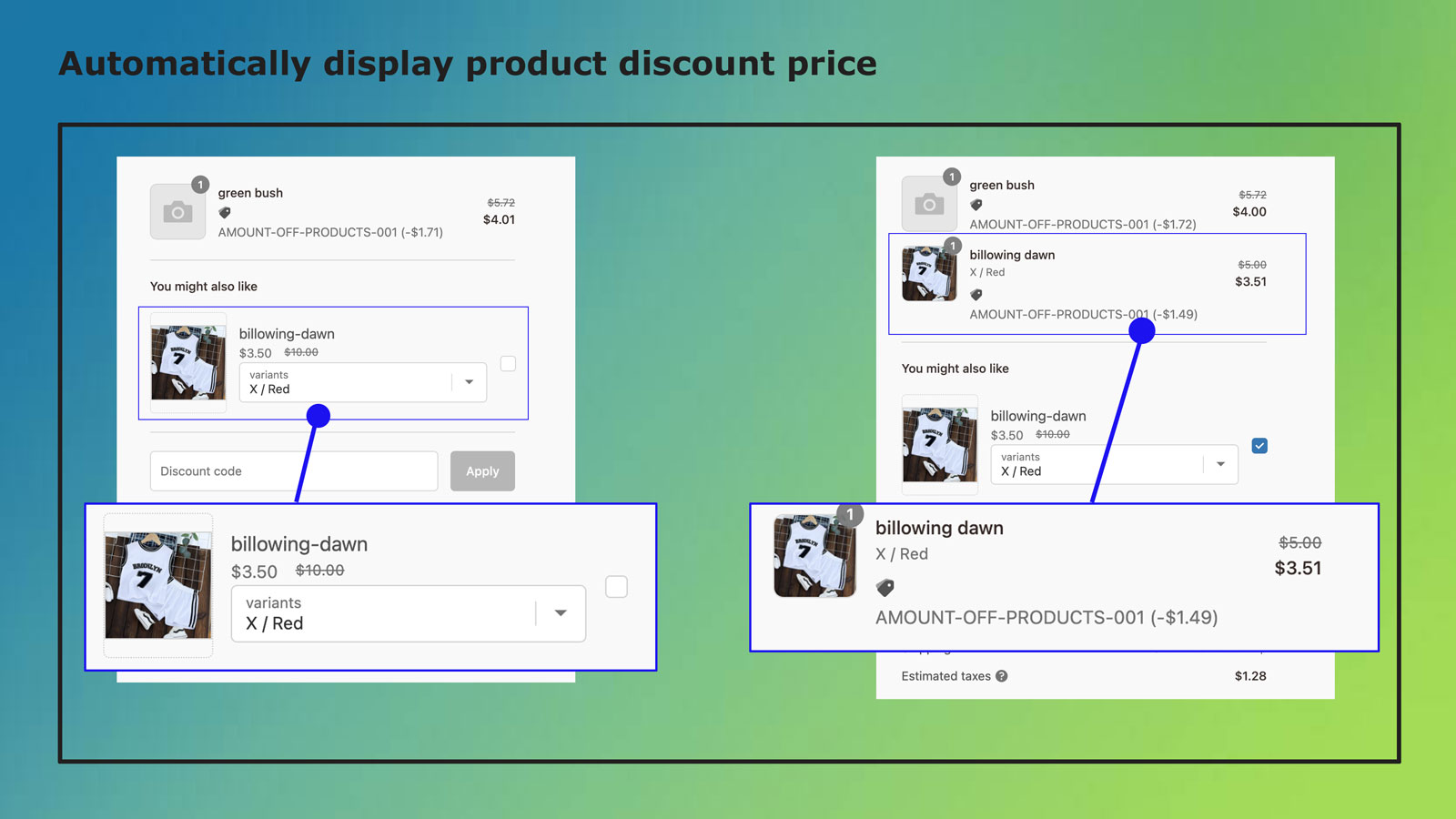 Automatische Anzeige des Produkt-Rabattpreises