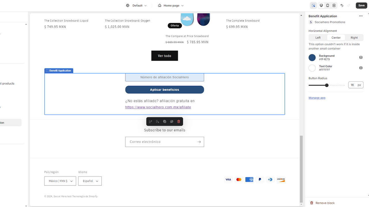 Simpelweg installeren in Customizer