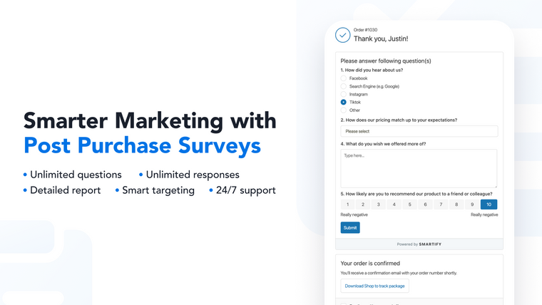 Simesy Post Purchase Survey Screenshot