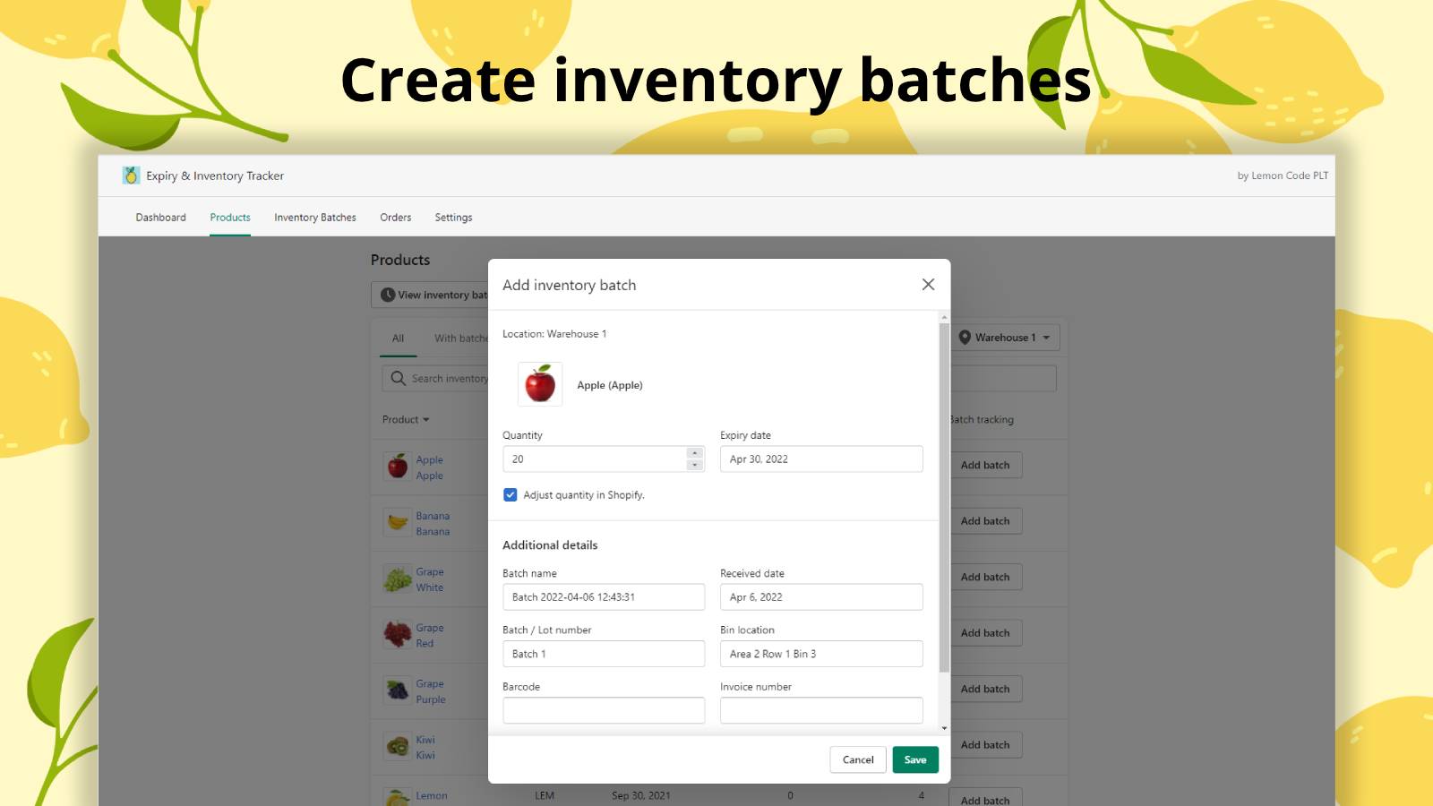 Zesty Expiry Inventory Tracker Screenshot