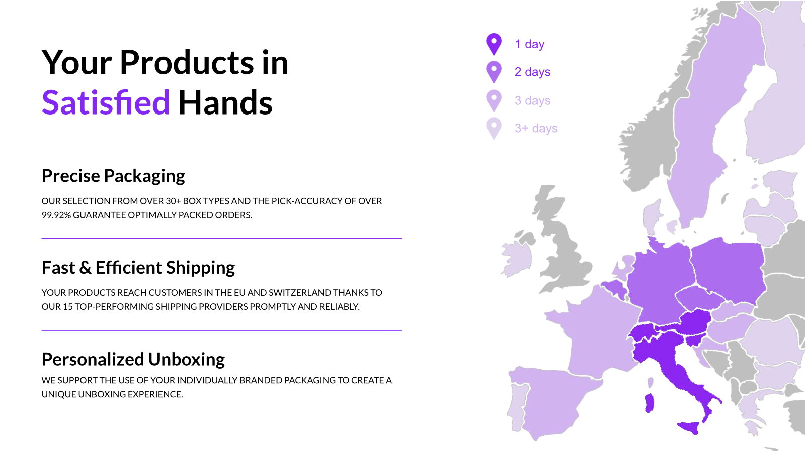 Vos produits entre des mains satisfaites