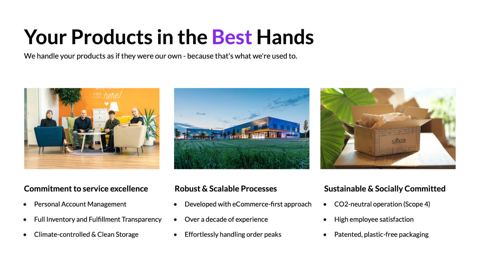 Dine produkter i de bedste hænder