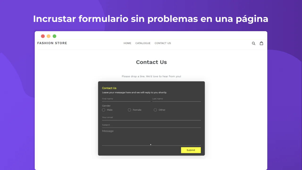 Incrustar formulario sin problemas en una página