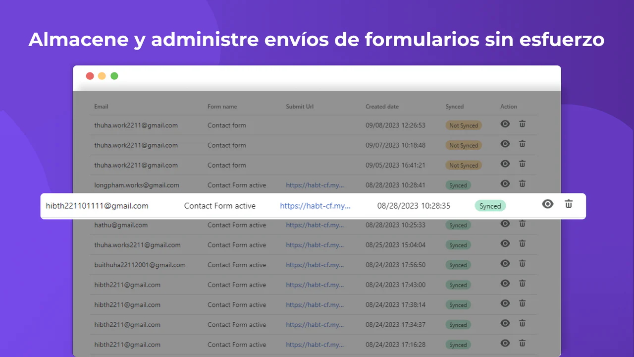 Almacene y administre envíos de formularios sin esfuerzo