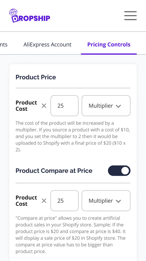 Ajoutez des marges de profit fixées avec le contrôle des prix de SaleHoo Dropship